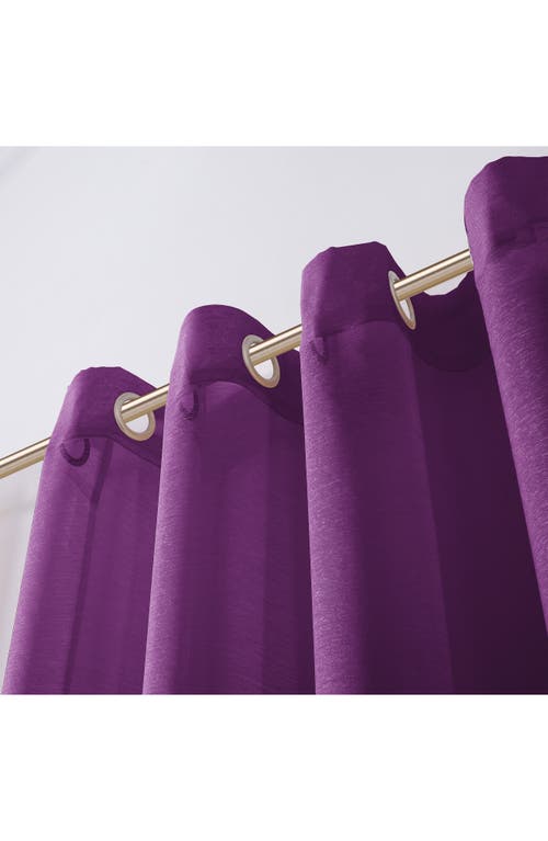 Dainty Home Set Of 2 Sheer Curtain Panels In Purple