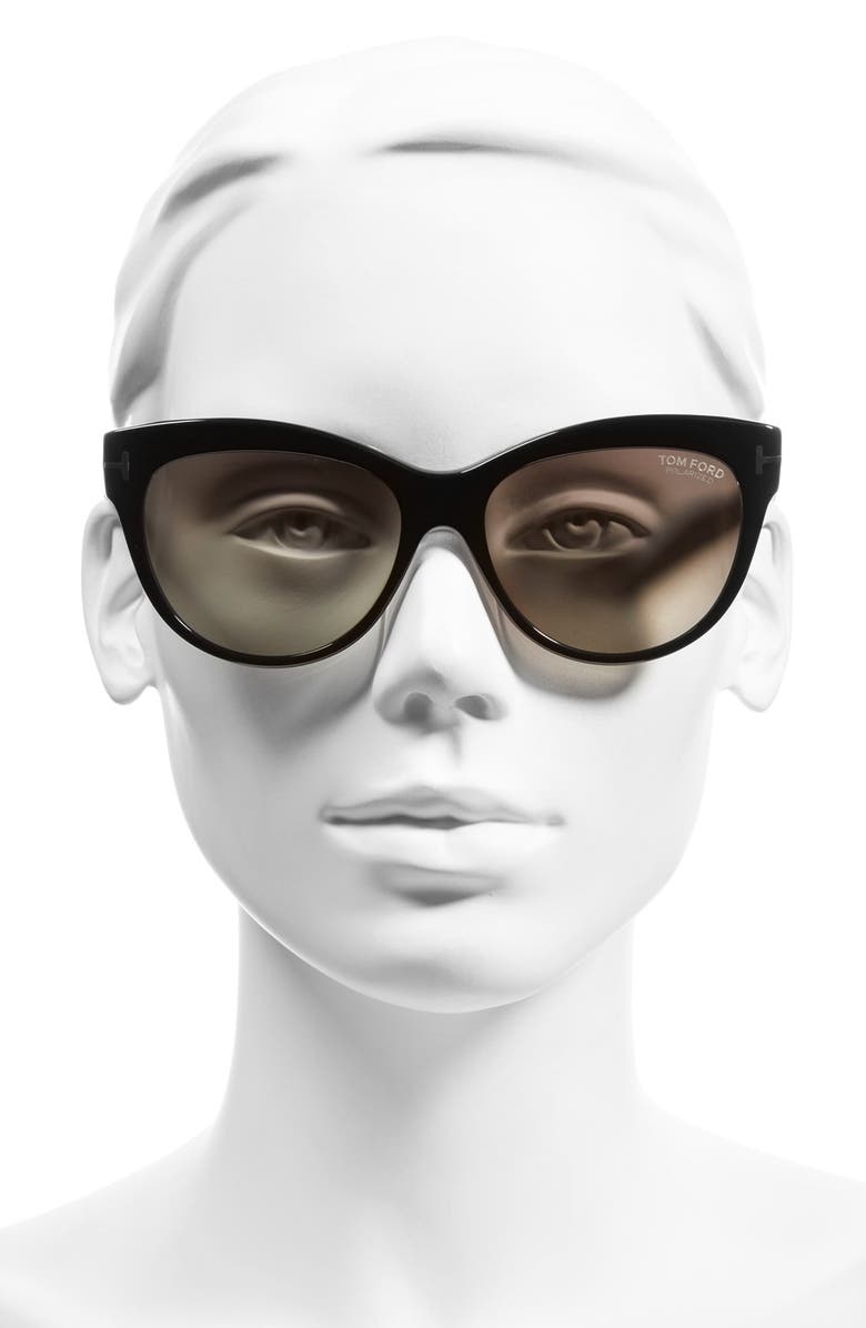 TOM FORD 'Lily' 56mm Polarized Cat Eye Sunglasses, Alternate, color,