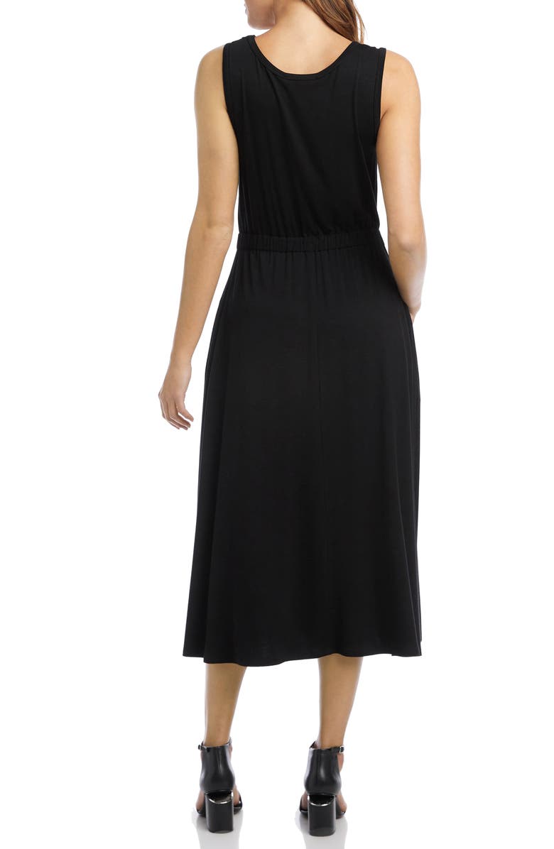 Karen Kane Artisan Jersey Midi Dress, Alternate, color, Black
