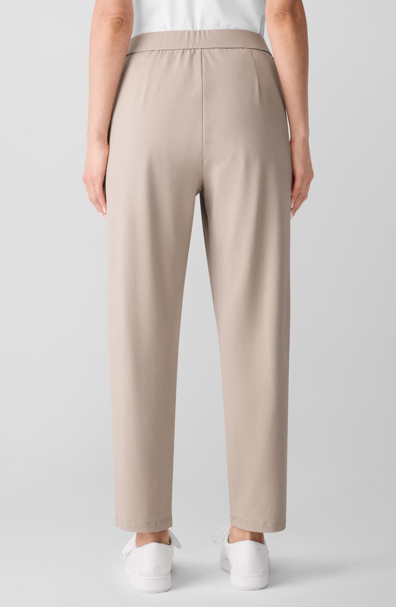Eileen Fisher High Waist Stretch Organic Cotton Ankle Tapered Pants, Alternate, color, Wheat