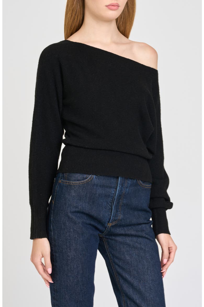 Annelisa Boatneck Sweater, Alternate, color, BLACK
