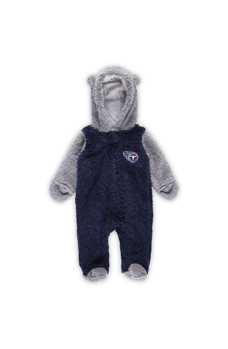 Outerstuff Newborn & Infant Navy/Gray Tennessee Titans Game Nap Teddy Fleece Bunting Full-Zip Sleeper, Alternate, color, Navy