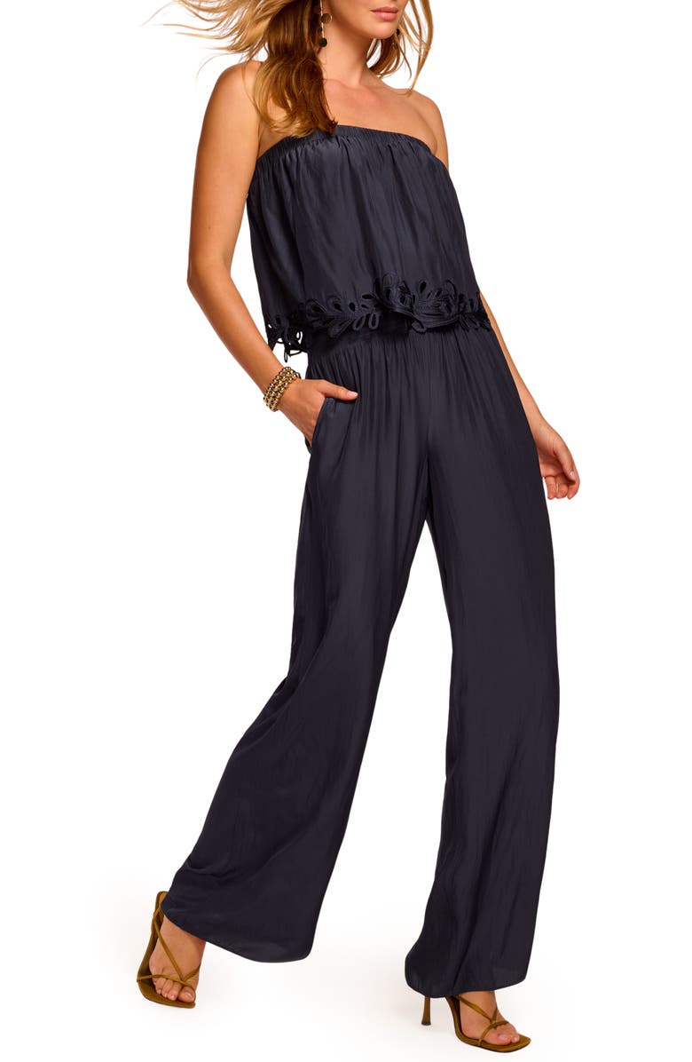Ramy Brook Christiana Strapless Jumpsuit, Alternate, color, Navy
