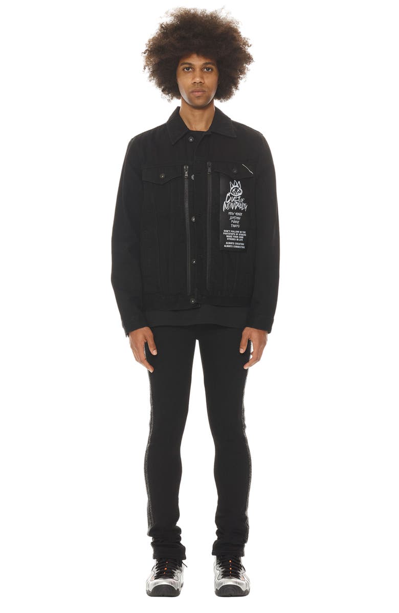 Cult of Individuality Punk Crystal Embellished Stretch Super Skinny Jeans, Alternate, color, Crystal