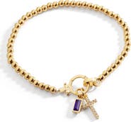 Mint & Lily Cross Charm Birthstone Bracelet