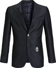 BILLIONAIRE Silk Blend Jacquard Contrast Lapel Dinner Jacket Men