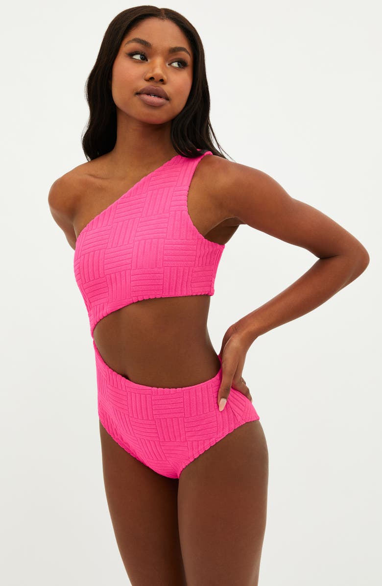 Beach Riot Celine Cutout One-Shoulder One-Piece Swimsuit, Alternate, color, Strawberry Moon