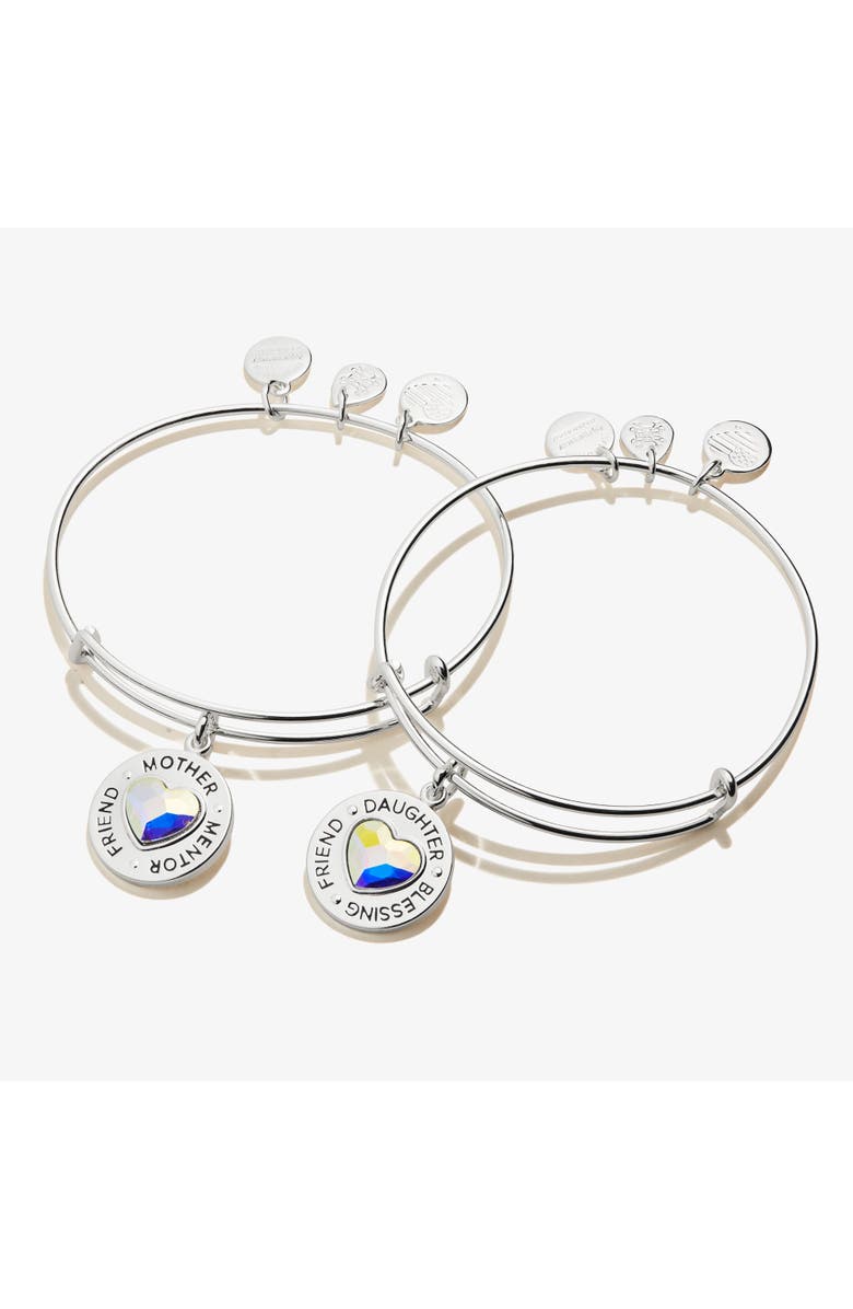 Alex and Ani Mother Daughter Charm Bangles, Set of 2, Alternate, color, Silver