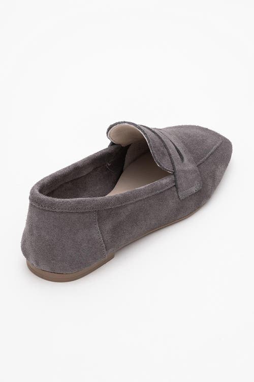 Forever & Always Shoes Morne Leather Loafers In Grey Suede Leather