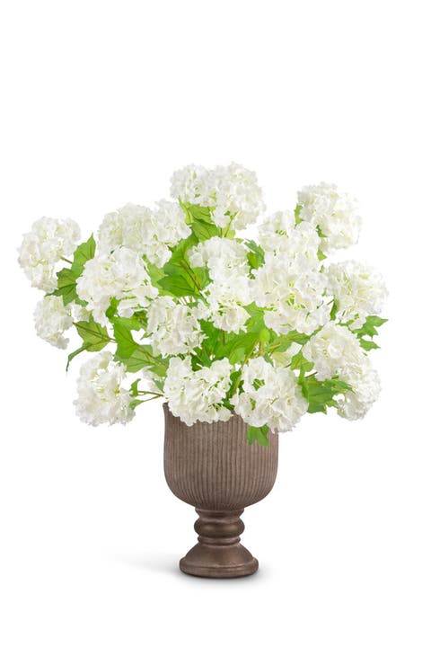 Maelle RealTouch Snowball Hydrangea Pedestal Arrangement