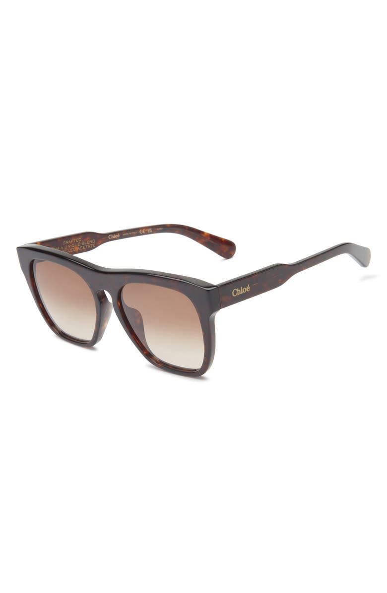 Chloé 56mm Square Sunglasses, Alternate, color, Havana Havana Brown
