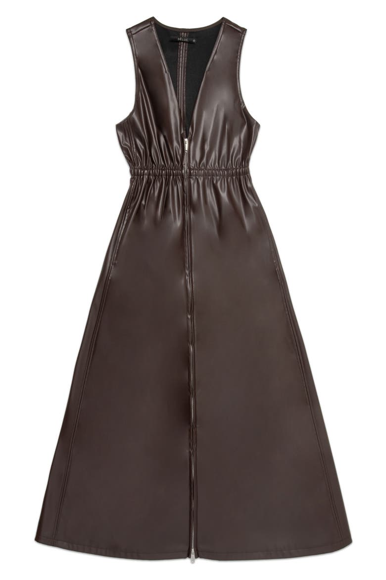 Dominic Faux Leather Maxi Dress, Alternate, color, WINE