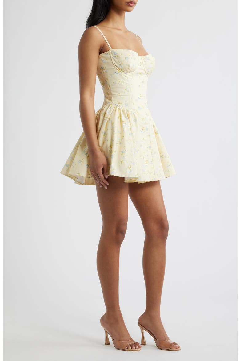 Samaria Floral Stretch Cotton Minidress, Alternate, color, LEMON FLORAL