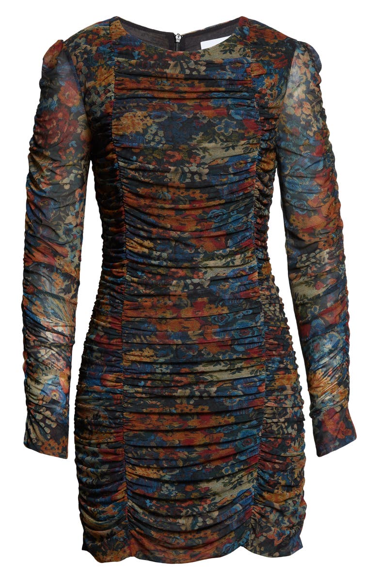 Ganni Floral Print Long Sleeve Dress, Alternate, color, 