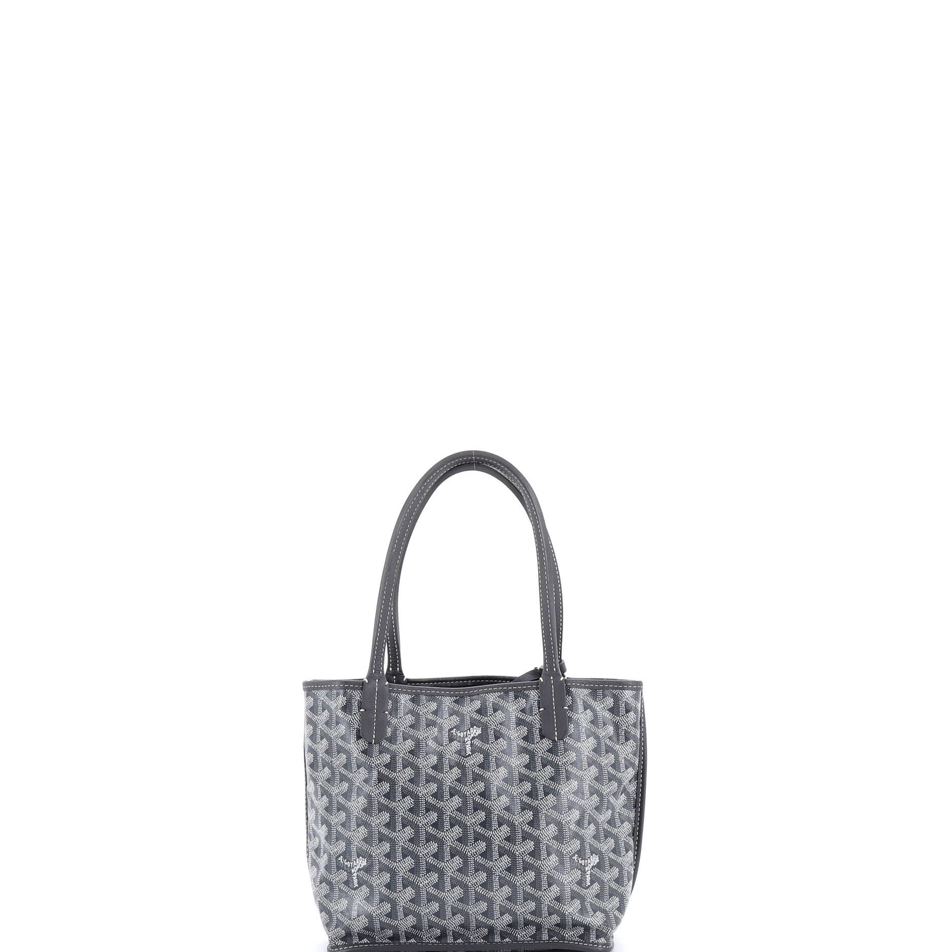 Pre-Owned Goyard Anjou Reversible Tote Coated Canvas Mini, Alternate, color, Gray