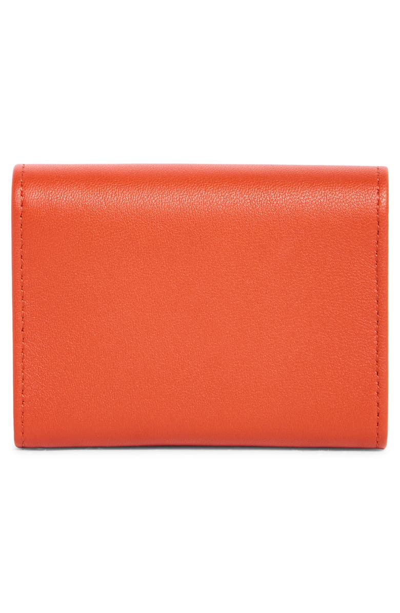 Longchamp Le Pliage Leather Flap Card Case, Alternate, color, Saffron