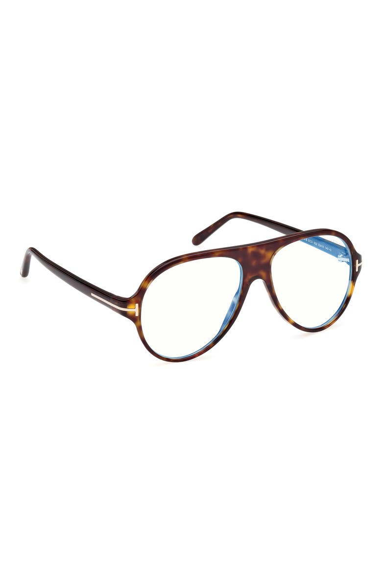 53mm Pilot Blue Light Blocking Optical Glasses, Alternate, color, HAVANA ECO / BLUE BLOCK