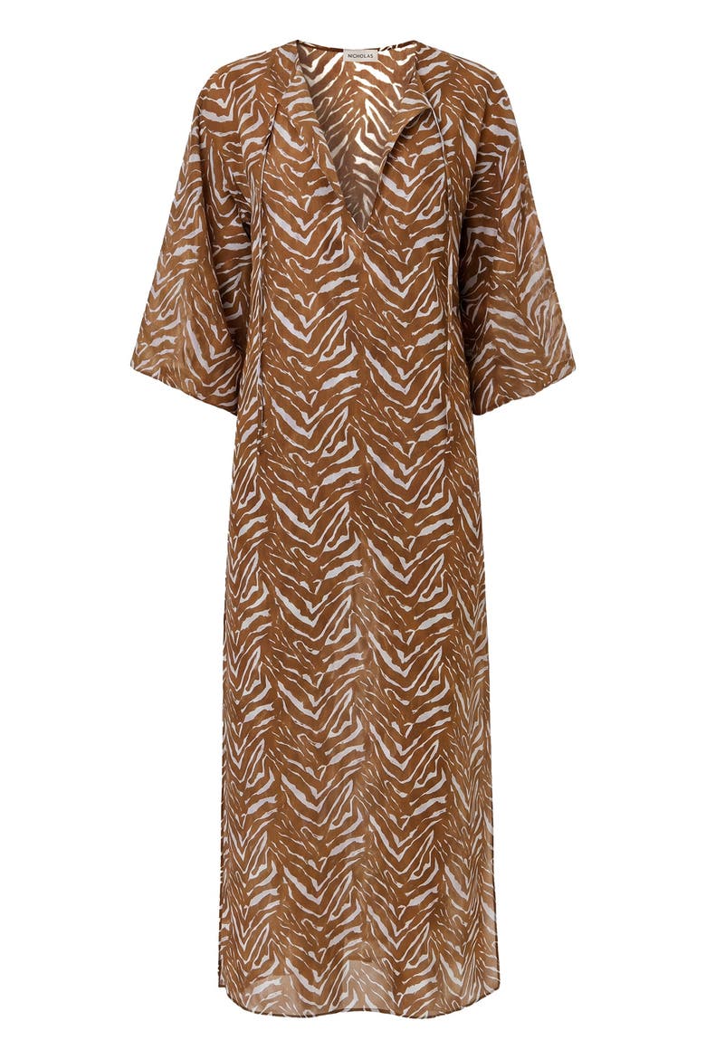 Jovana Caftan Maxi Dress, Alternate, color, Abstract Animal
