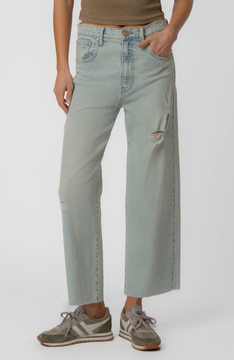 KUT from the Kloth Gwen Raw Hem High Waist Ankle Slouchy Wide Leg Jeans, Main, color, 