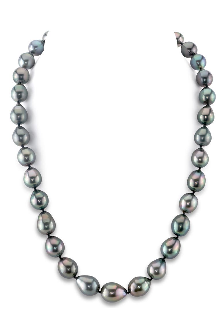 9-11mm Tahitian South Sea Drop Pearl Necklace - Premier AAAA Quality, Main, color, White Gold Clasp