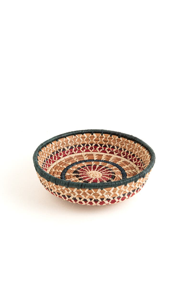 Mayan Hands Pinwheel Pine Needle Basket, Main, color, Beige