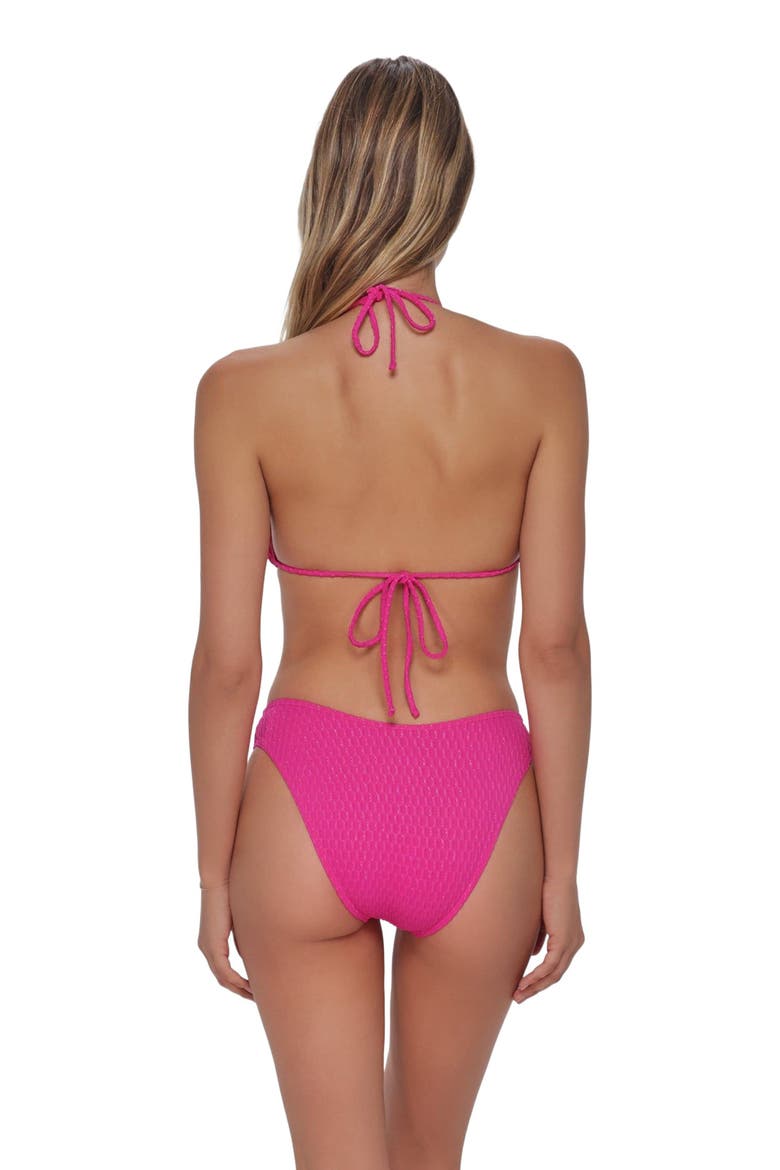 Tiana Triangle Bikini Swimsuit Top, Alternate, color, PINK DIAMOND LUREX