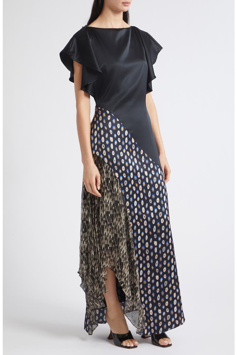 Fawn Stretch Silk Dress, Alternate, color, BLACK MULTI