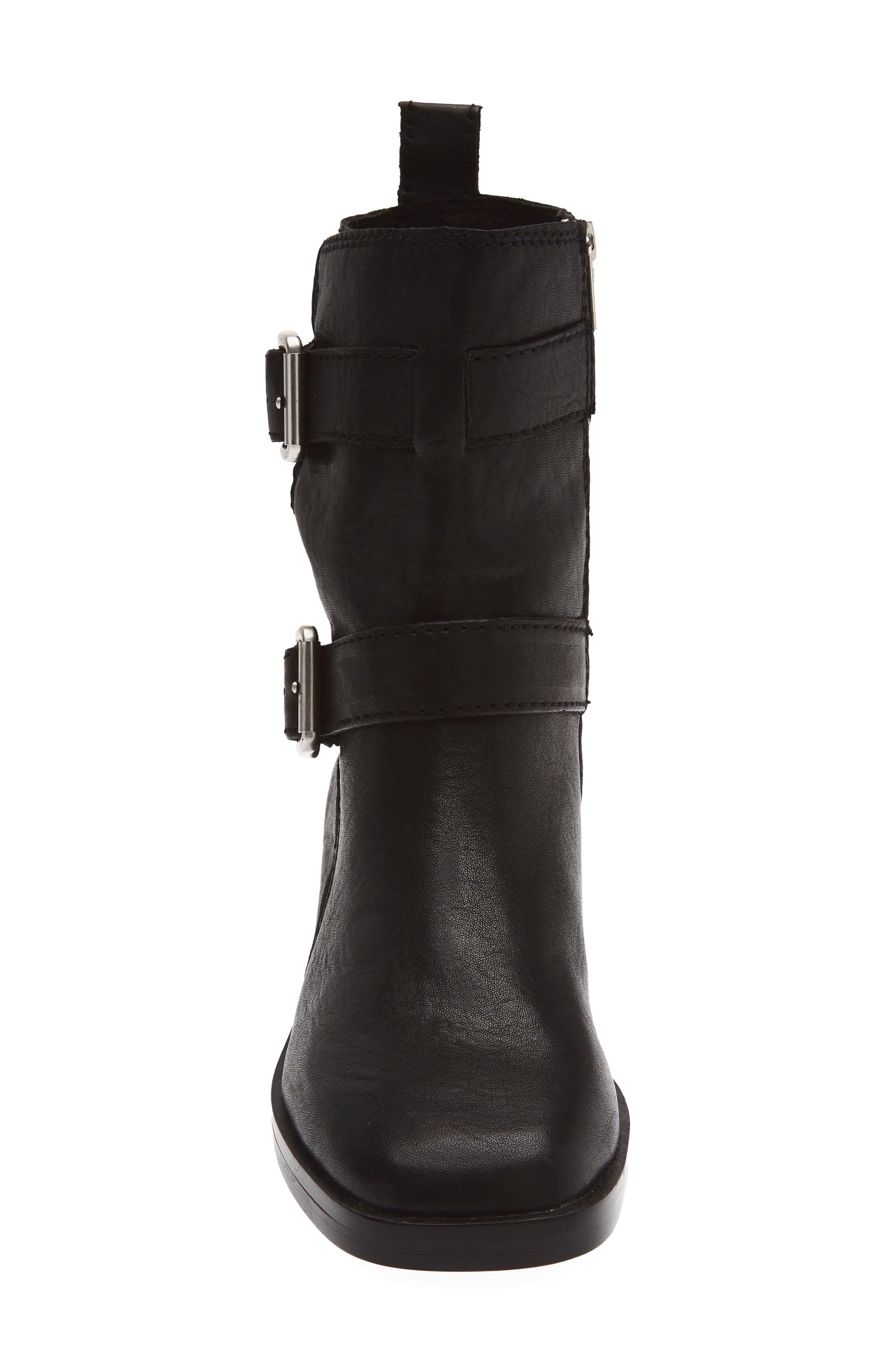Nami Moto Leather Boot, Alternate, color, TRUE BLACK