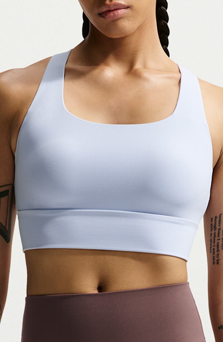 Nike Zenvy Light-Support Sports Bra, Main, color, Hydrogen Blue/ Cool Grey