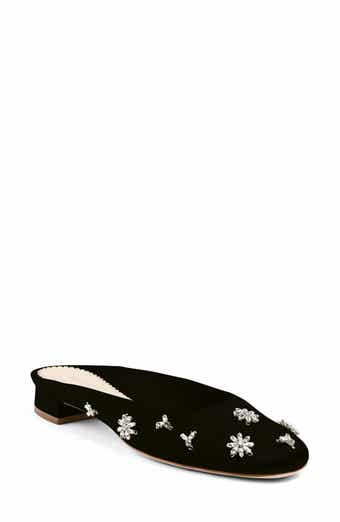 Cinq à Sept Callie Crystal Embellished Satin Mule