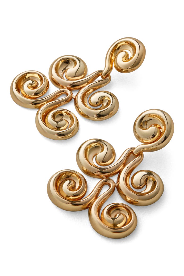 Mega Nico Drop Earrings, Main, color, HIGH POLISH GOLD