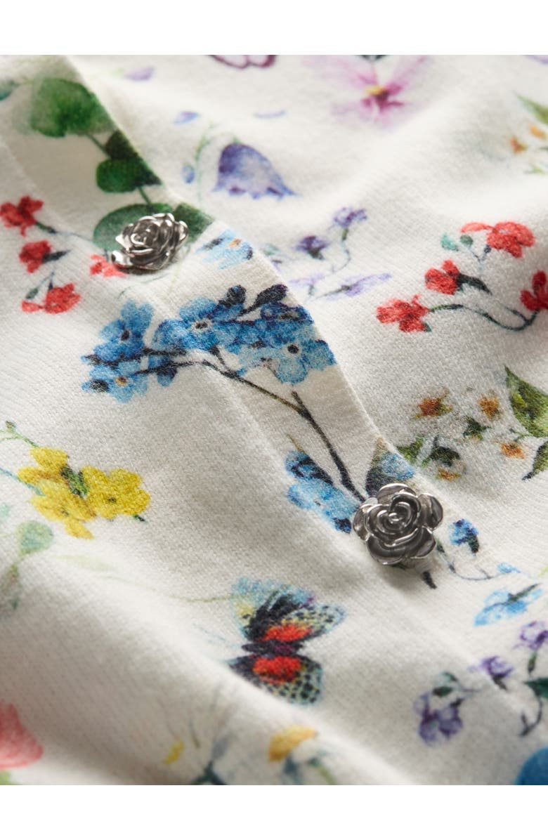 Alice + Olivia Carson Floral Cotton Blend Cardigan, Alternate, color, Twisting Vines Off White