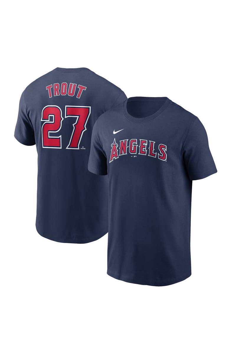 Nike Men's Nike Mike Trout Navy Los Angeles Angels Fuse Name & Number T-Shirt, Alternate, color, 