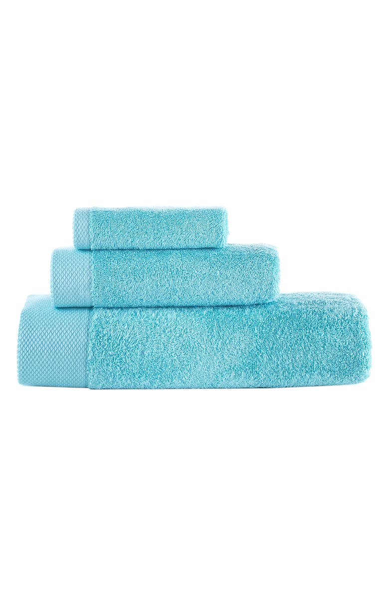 Brooks Brothers 3-Piece Solid Signature Cotton Towel Set, Main, color, Sea Glass