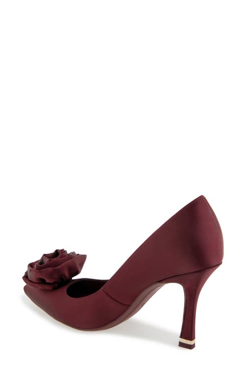 Kenneth Cole Romi Rosette Pointed Toe Pump In Burgundy