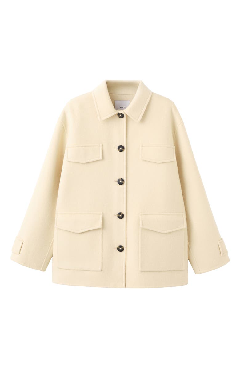 MANGO Wool Blend Jacket, Alternate, color, Vanilla