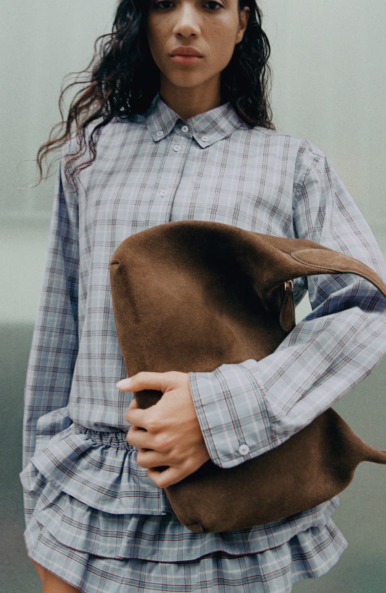 MANGO Camisa Plaid Shirt, Alternate, color, Blue
