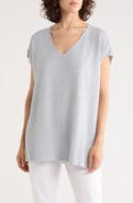 Eileen Fisher V-Neck Organic Linen & Organic Cotton Blend Sweater Tunic