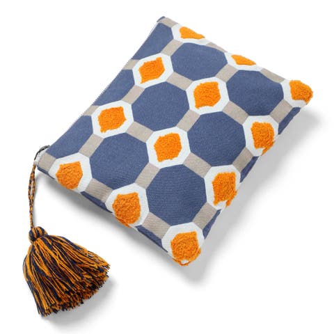 Octagon Embroidered Travel Pouch