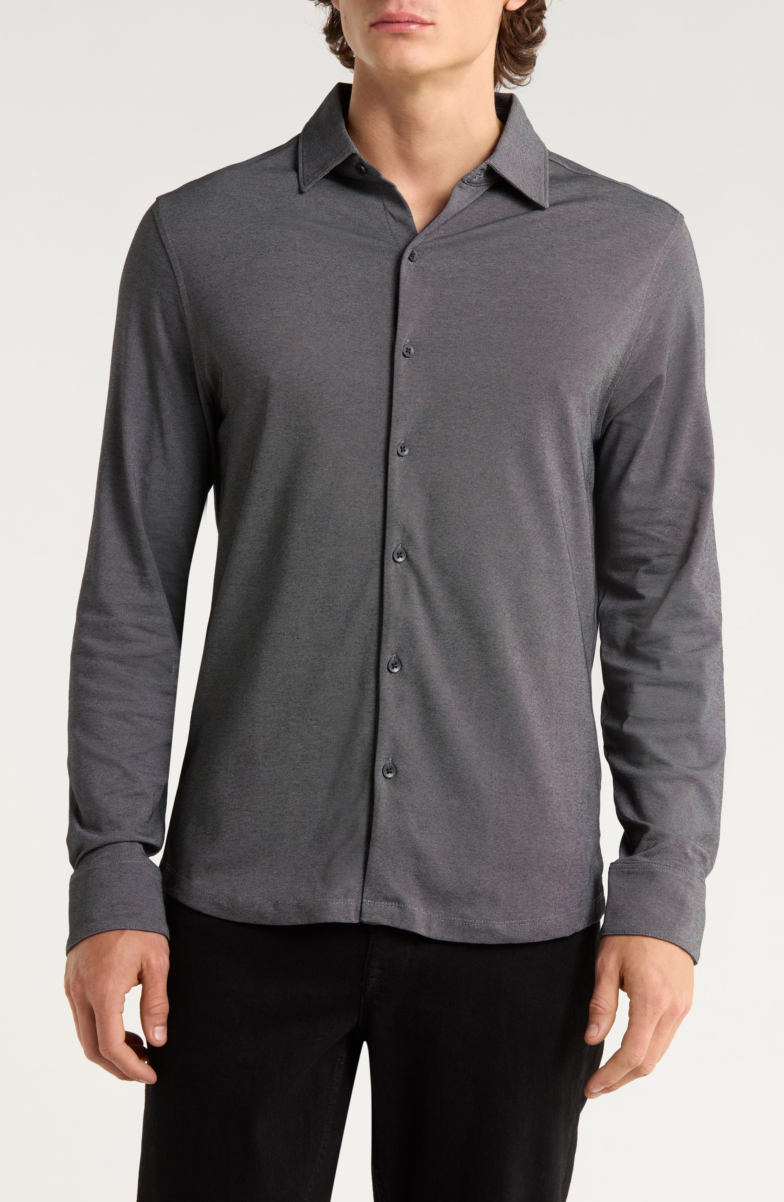 Robert Barakett Northpark Knit Button-Up Shirt