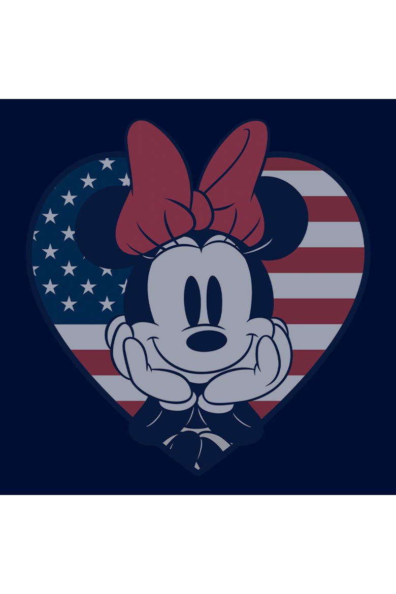 Boy's Minnie Mouse Cute Portrait Heart  Graphic T-Shirt, Alternate, color, Navy Blue