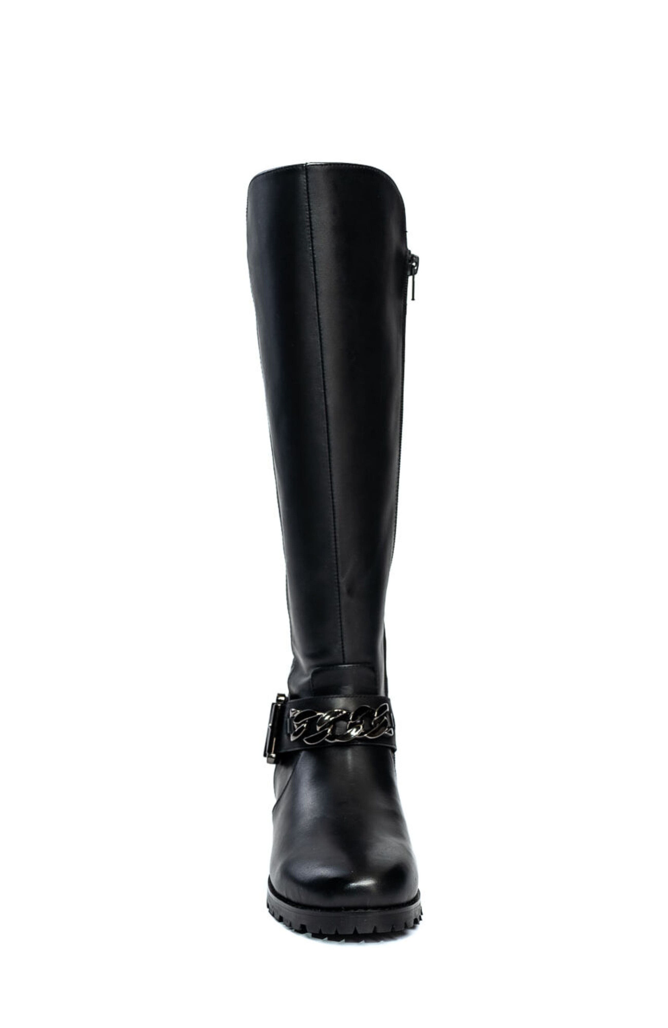 Allegra James Libby Leather Tall Moto Boot, Alternate, color, 
