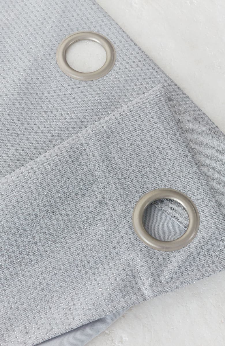 DAINTY HOME Stars Set of 2 Metallic Panel Curtains, Alternate, color, Silver