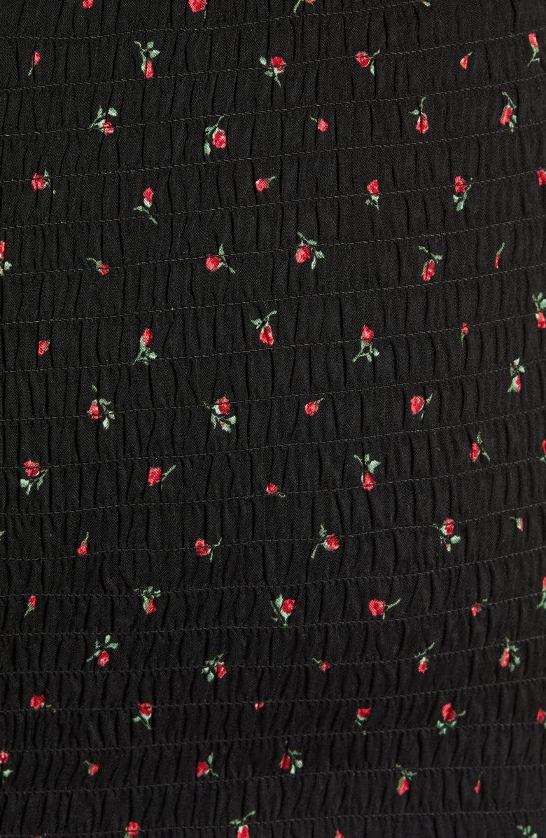 One Clothing Floral Ruffle Hem Smocked Minidress, Alternate, color, 