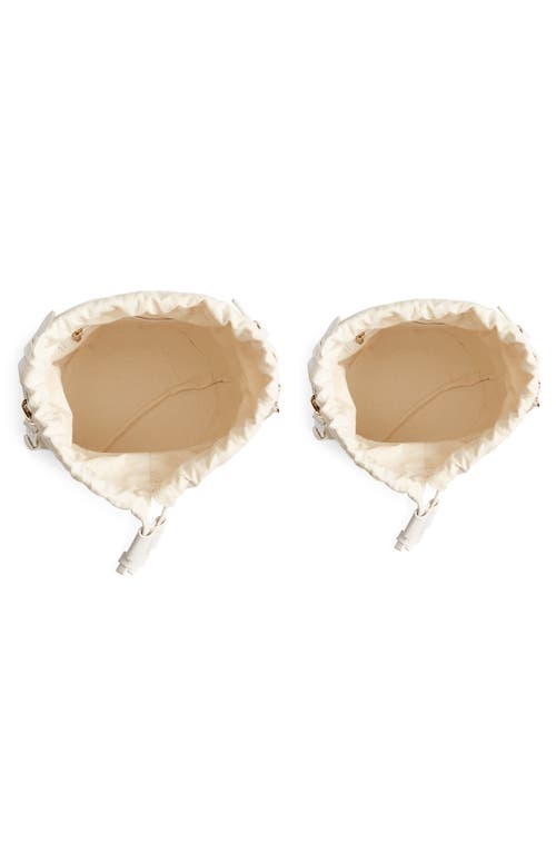 Mali + Lili Gina Set Of 2 Twinning Straw Bucket Bags In White/natural