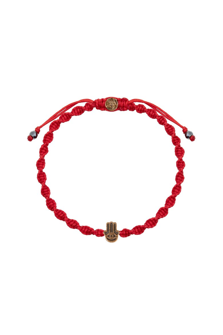 Men's Hamsa Red String Bronze Charm Bracelet Guardian of Blessings, Main, color, Red/Bronze