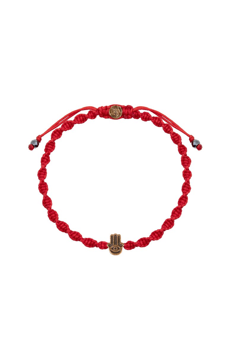 Karma and Luck Men's Hamsa Red String Bronze Charm Bracelet Guardian of Blessings, Main, color, Red/Bronze