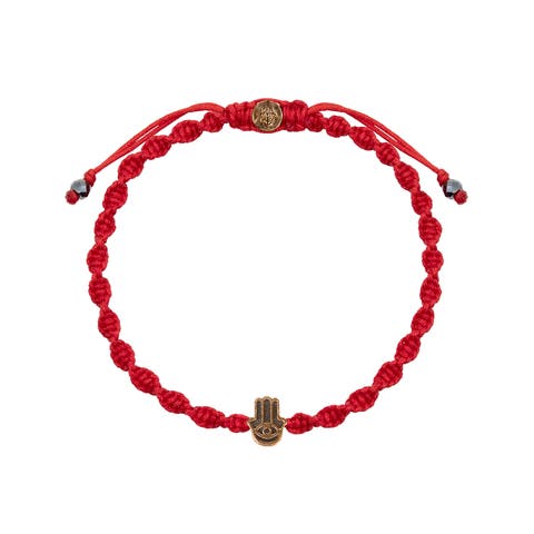 Men's Red String Hamsa Charm Bracelet Guardian of Blessings