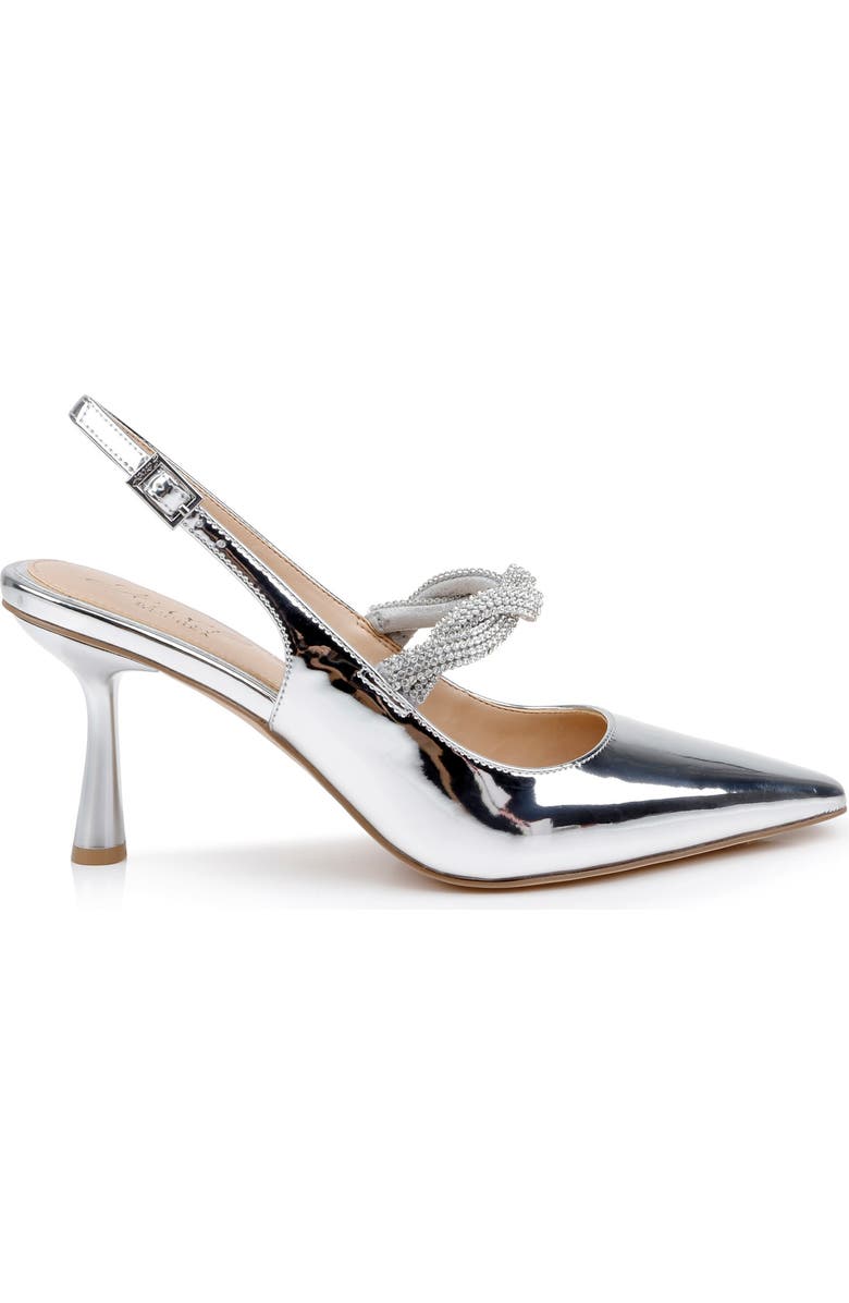 Jewel Badgley Mischka Tierney Slingback Pointed Toe Pump, Alternate, color, Silver Disco