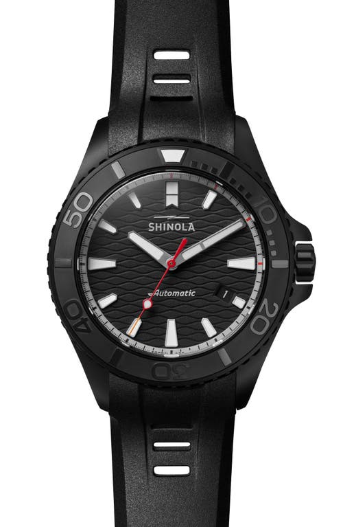 Shinola Ceramic Monster Rubber Strap Watch, 43mm In Black